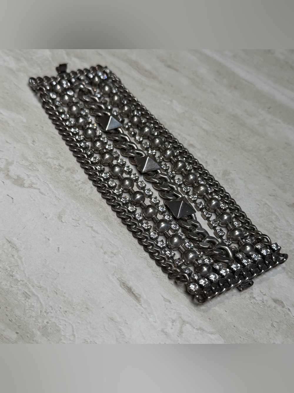Vintage Fallon Jewelry Punk-Glam Statement Bracelet